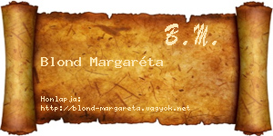 Blond Margaréta névjegykártya